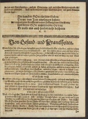 Von Gesund- und Kranckheiten.
