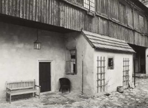 Schloss Scharfenberg, Südost-Flügel, Teilansicht der Hoffront