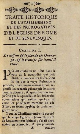 Traité historique de l'établissement et des prérogatives de l'eglise de Rome et de ses evesques