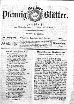 No. 163-165, Sonnabend, den 15.November