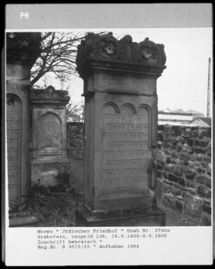 Grabstein von Leopold Löb (+ 1905.06.08)