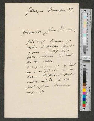Brief an Werner von Melle