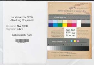 Entnazifizierung Kurt Mittelstaedt, geb. 20.08.1889 (Verw.Angest.)