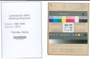 Entnazifizierung Georg Toennes , geb. 21.04.1902 (Schneider)