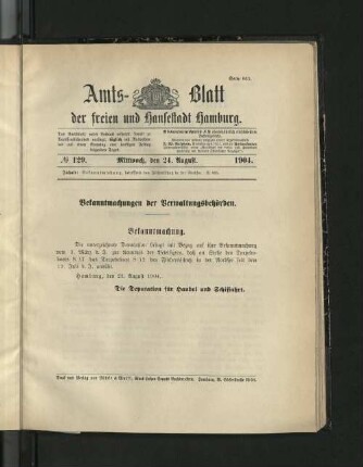 No. 129, 24. August 1904.