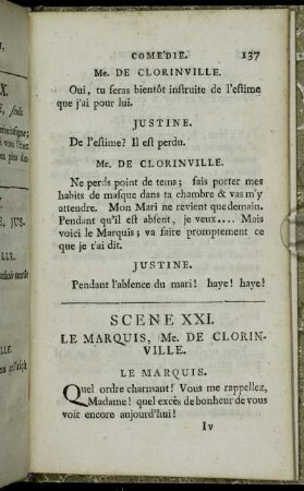 Scene XXI. Le Marquis, Me. De Clorinville