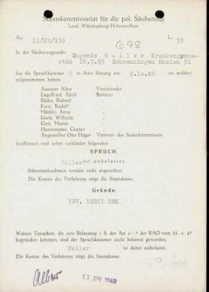 Haller, Eugenie
