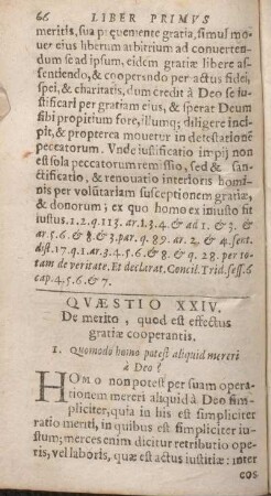 Qvaestio XXIV. De merito, quod est effectus gratiae cooperantis.