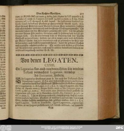 Von denen Legaten.