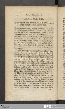 XXXII. Hauptstück. Widerlegung des zweyten Theiles des fünften bellarminischen Hauptargumentes.
