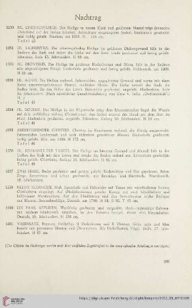 Nachtrag (Nr. 1250 - 1261)