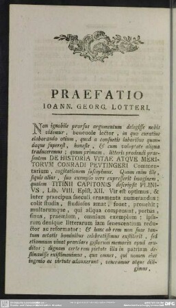 Praefatio Ioann. Georg. Lotteri