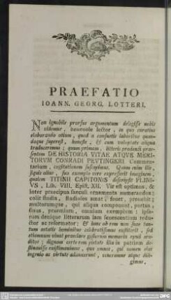 Praefatio Ioann. Georg. Lotteri