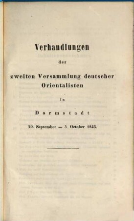 Jahresbericht der Deutschen Morgenländischen Gesellschaft. 1845. - 1846