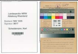 Entnazifizierung Karl Scheidemann , geb. 02.10.1895 (Foerdermaschinist)