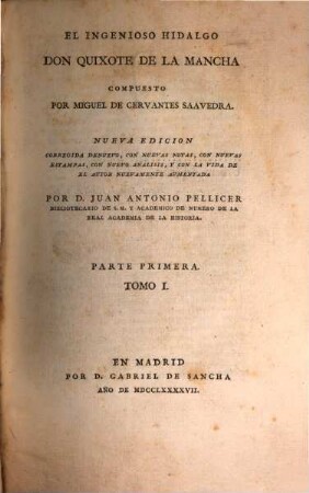 El Ingenioso Hidalgo Don Quixote De La Mancha, 1,1