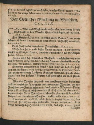 Von Göttlicher Wirckung im Menschen. Cap. XIX.