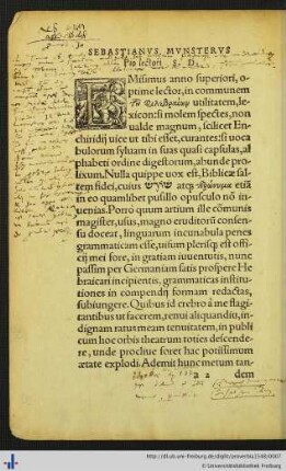 Sebastianus Munsterus Pio lectori S. D.