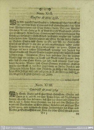 Num. XVII. Consens de anno 1538