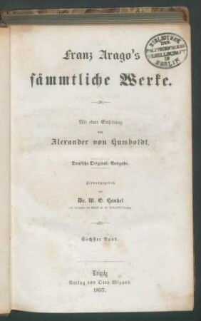 Franz Arago's sämmtliche Werke... 6. Bd