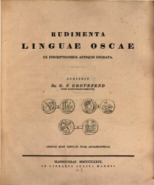 Rudimenta linguae Oscae : ex Inscriptionibus Antiquis enodata