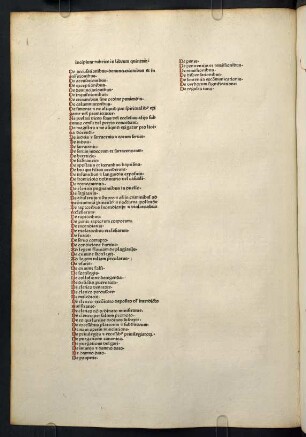 Inhaltsverzeichnis: Incipiunt rubrice in librum quintum.