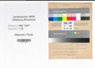 Entnazifizierung Paula Blaurock , geb. 24.11.1914 ()