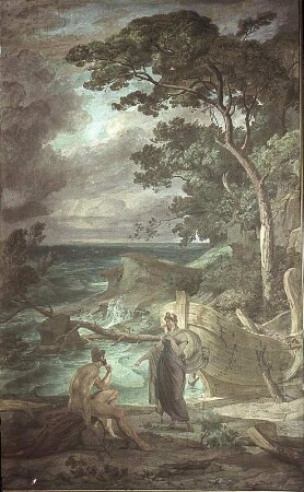 Ankunft des Odysseus bei der Nymphe Calypso