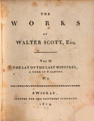 The Works of Walter Scott, Esq., 2. The lay of the last minstrel ; p. 2