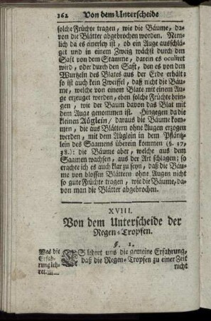 XVIII. Von dem Unterscheide der Regen-Tropfen. - XXIII. Von einem besonderen Erdbeben.