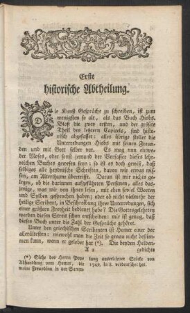 Erste historische Abtheilung