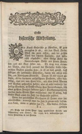 Erste historische Abtheilung