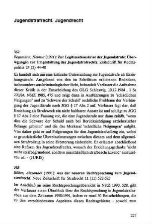 227-235, Jugendstrafrecht. Jugendrecht