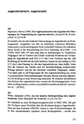 227-235, Jugendstrafrecht. Jugendrecht