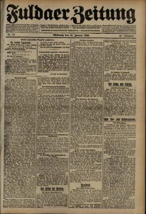 Ausgabe vom Mittwoch, den 16. Januar 1918.