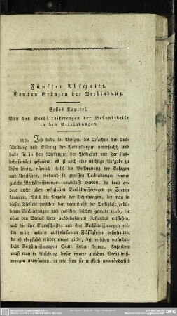 Fünfter Abschnitt. Von den Gränzen der Verbindung
