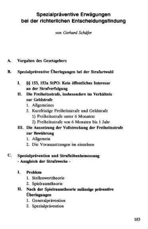183-208, Spezialpräventive Erwägungen bei der richterlichen Entscheidungsfindung