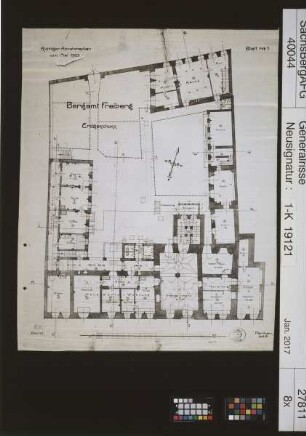Oberbergamt Freiberg, Abnahmeplan Erdgeschoss
