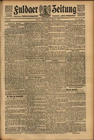 Zweite Ausgabe vom Mittwoch, den 03. Februar 1909.