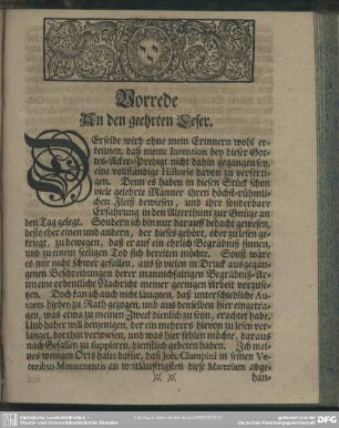Vorrede An den geehrten Leser