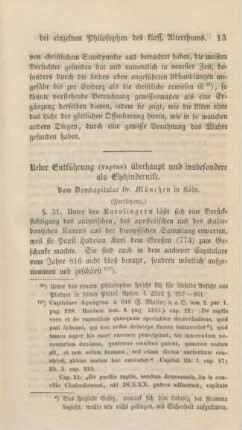 13-47 Ueber Entführung (raptus) überhaupt und insbesondere als Ehehinderniß (Fortsetzung)