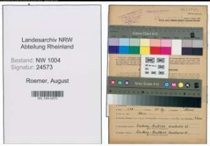 Entnazifizierung August Roemer , geb. 12.01.1908 (Feuerwehrmann)