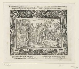 Christus ermahnt zur Beständigkeit, aus: "Biblische Figuren deß Neuwen Testaments", Frankfurt am Main 1562, S. f2 recto