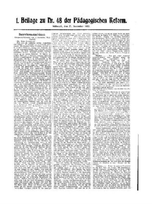 Beamtenausschüsse : (Schluß) ; 1. Beilage zu Nr. 48 der Pädagogischen Reform
