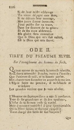 Ode II. Tire'e Du Pseaume XLVIII.