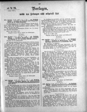 Anlage: ad No.23 (355-397.), Vorlagen, welche den Zeitungen nicht mitgeteilt sind