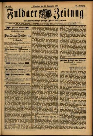 Zweite Ausgabe vom Samstag, den 21. September 1895.