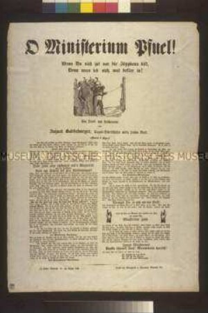 Satirisches Flugblatt: O Ministerium Pfuel! (Aujust Buddelmeyer)