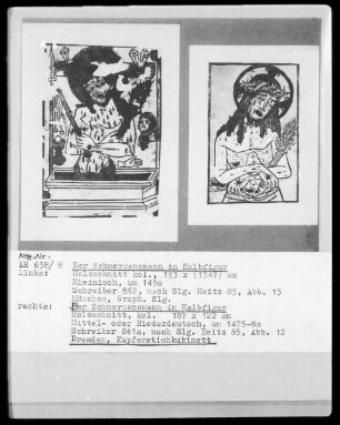 links: Der Schmerzensmann in Halbfigur & rechts: Der Schmerzensmann in Halbfigur