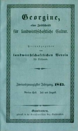 Zweiundzwanzigster Jahrgang, 1845. Viertes Heft. Juli und August.